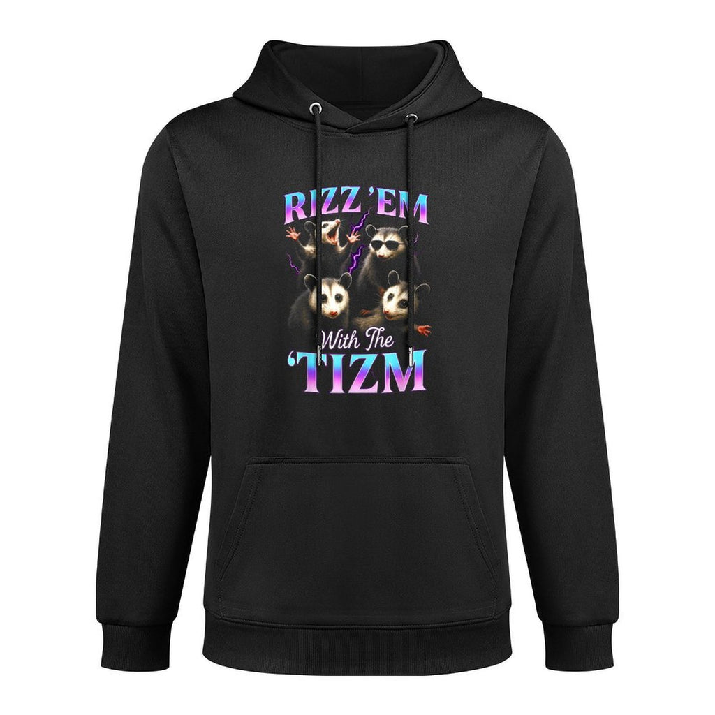 Rizz Em with The Tism Autistic Possum Graphic Funny Meme Layering Staple Hoodie