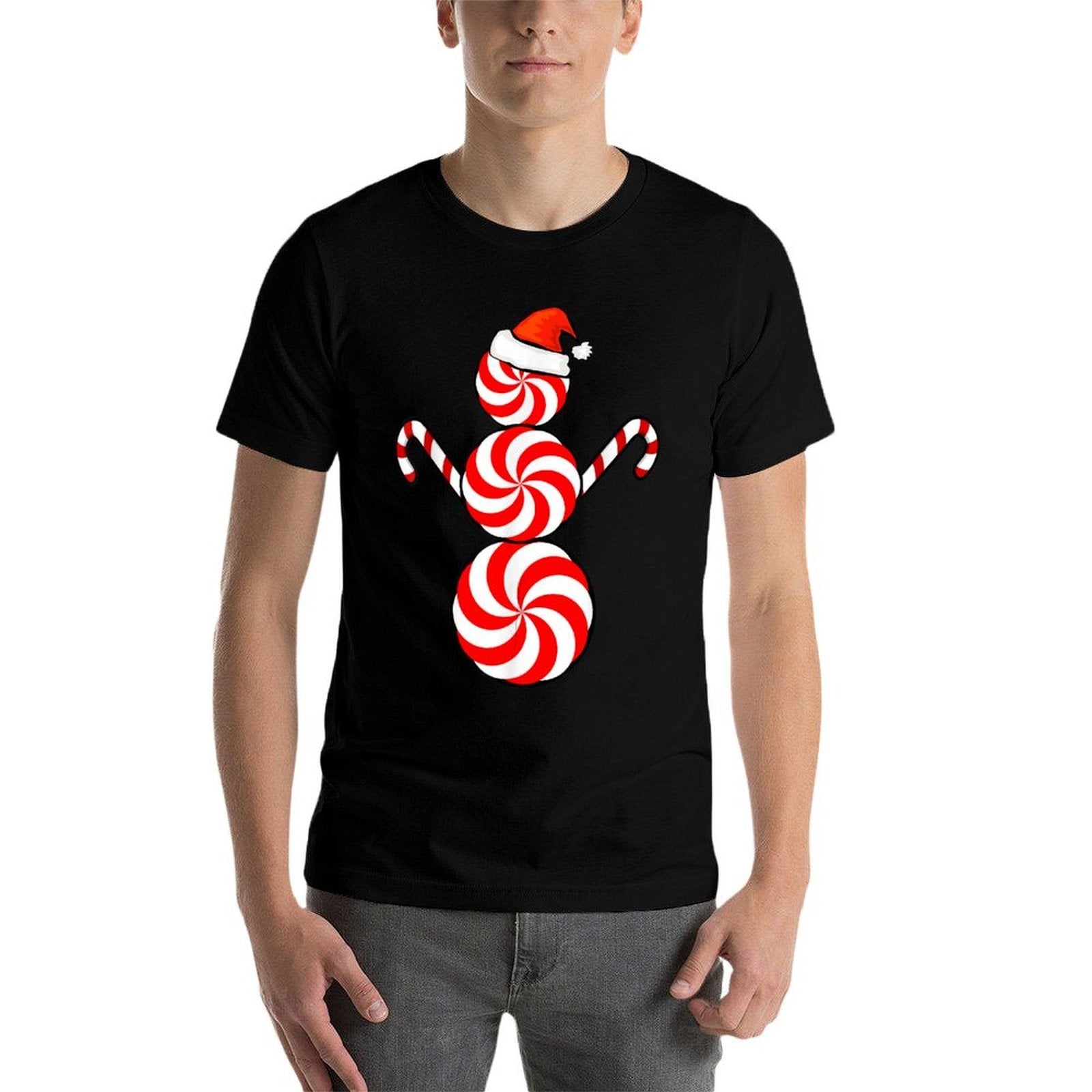 Funny Christmass Peppermint Candy Snowman  Classic T-Shirt