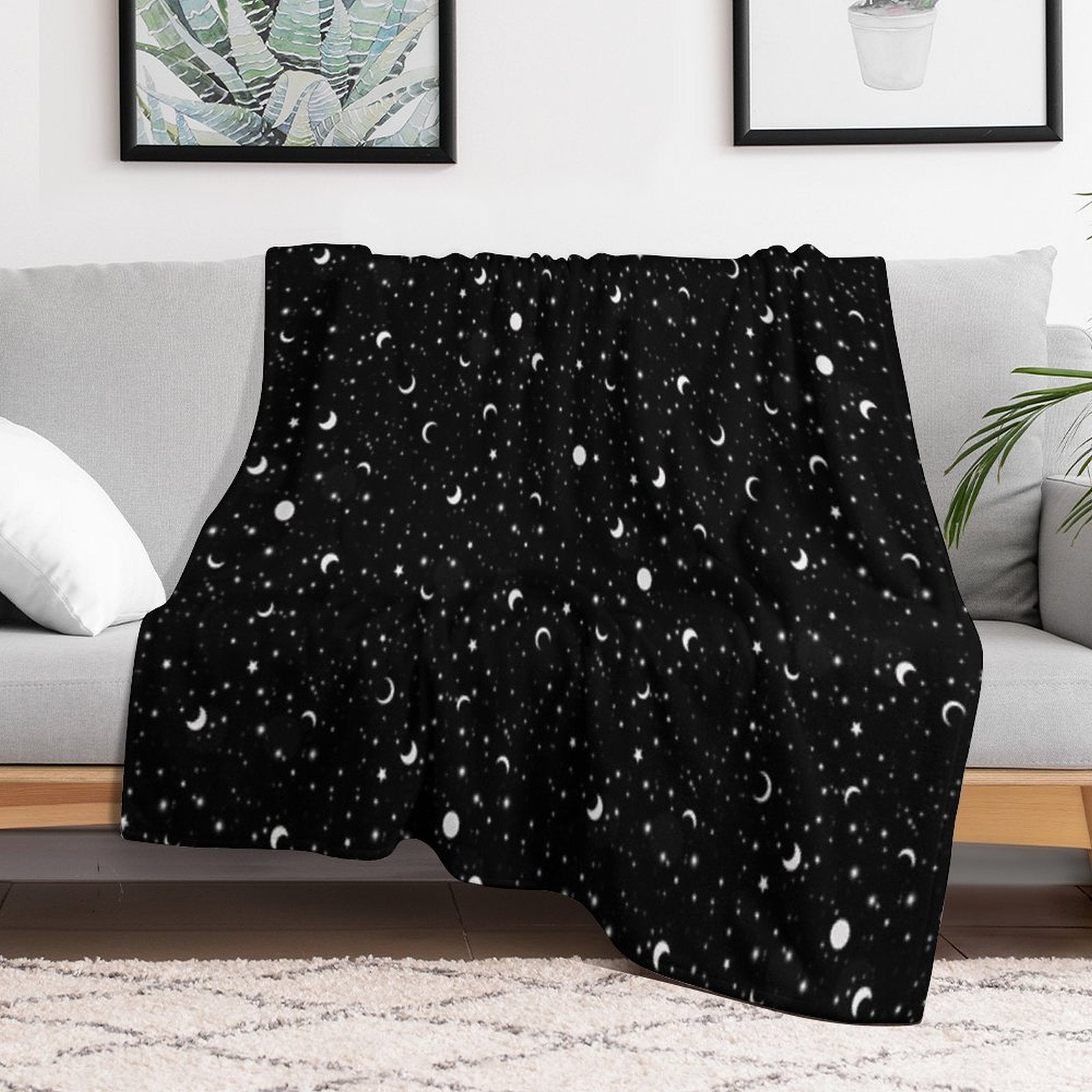 Black Universe Lightweight Throw Blanket