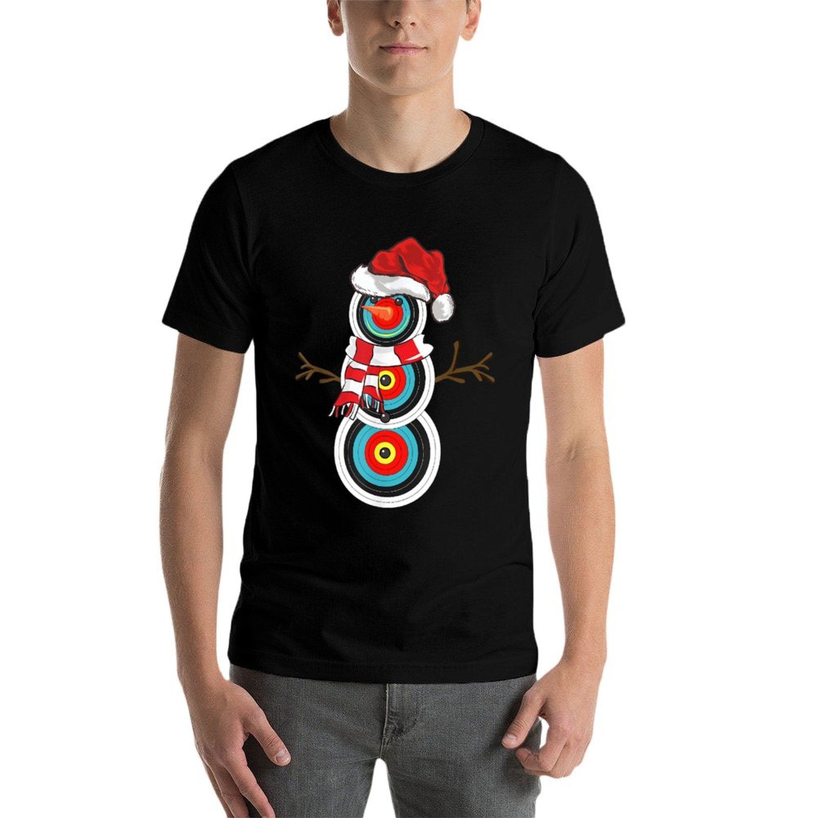Archery Xmas Gift Santa Hat Snowman Archery Christmas  High-quality Stitching T-Shirt