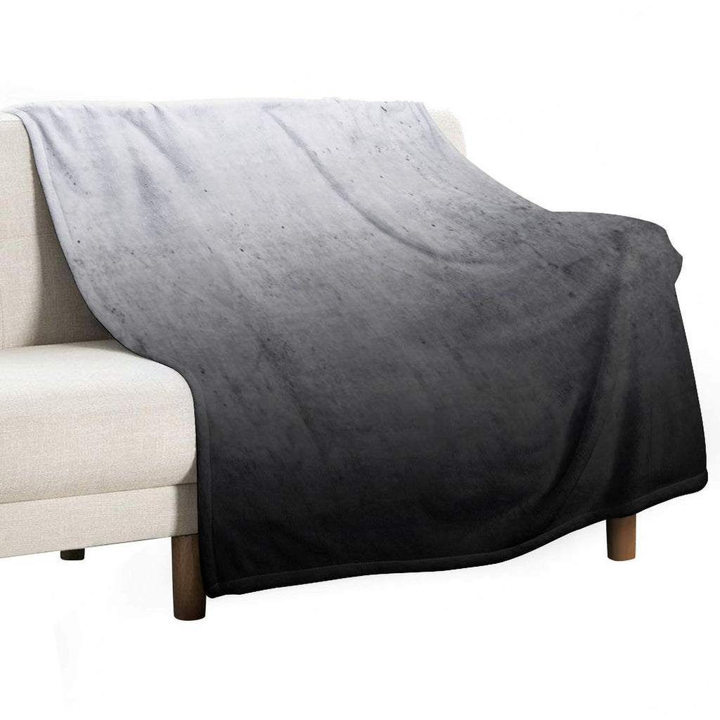 Black Ombre on Concrete Texture Plush Throw Blanket