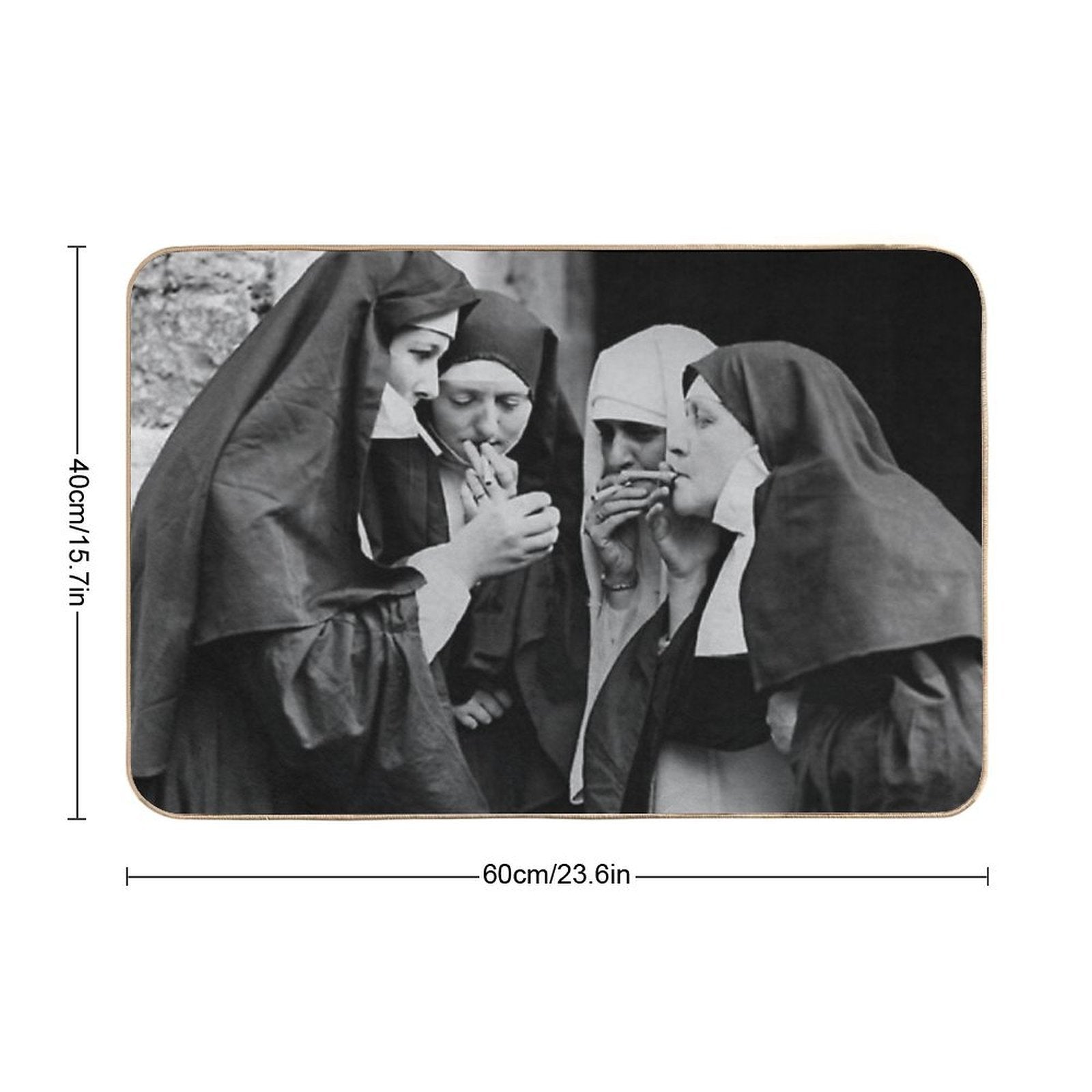 Nuns Smoking Poster Classic  Absorbent Bath Mat