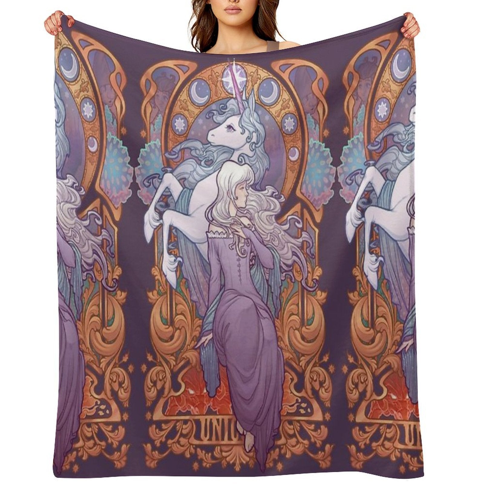 Lady Amalthea - The Last Unicorn Compact Throw Blanket