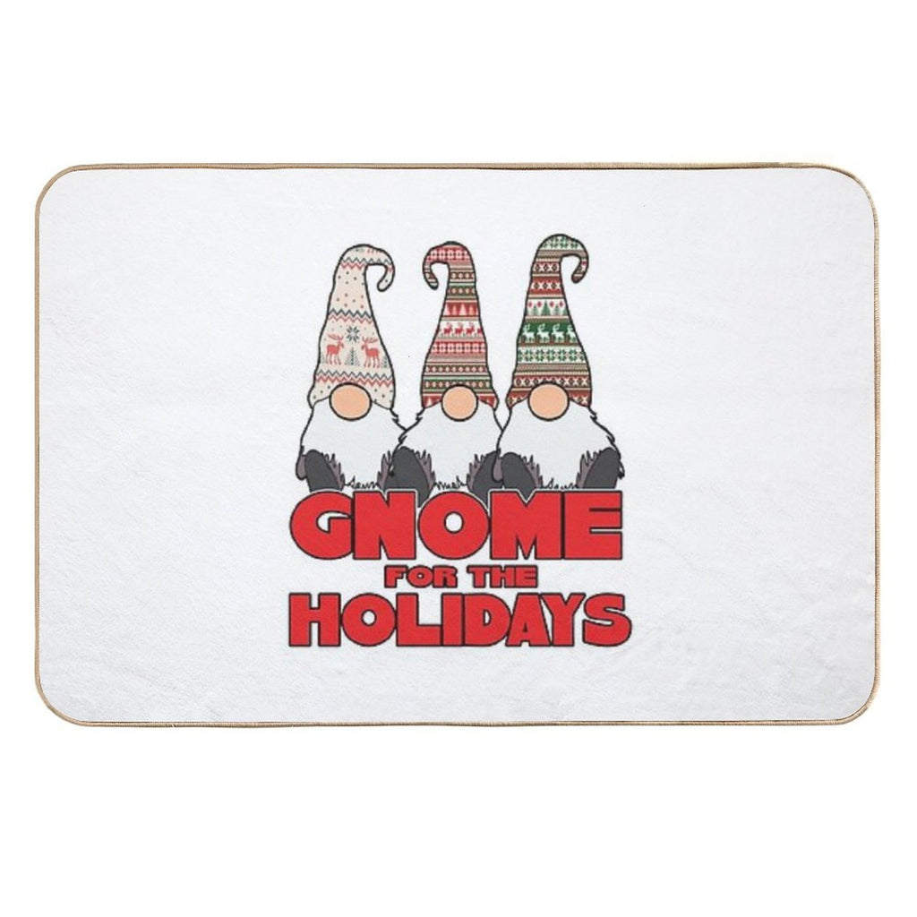 3 Nordic Gnomes Gnome for The Holidays Christmas  Repositionable Bath Mat
