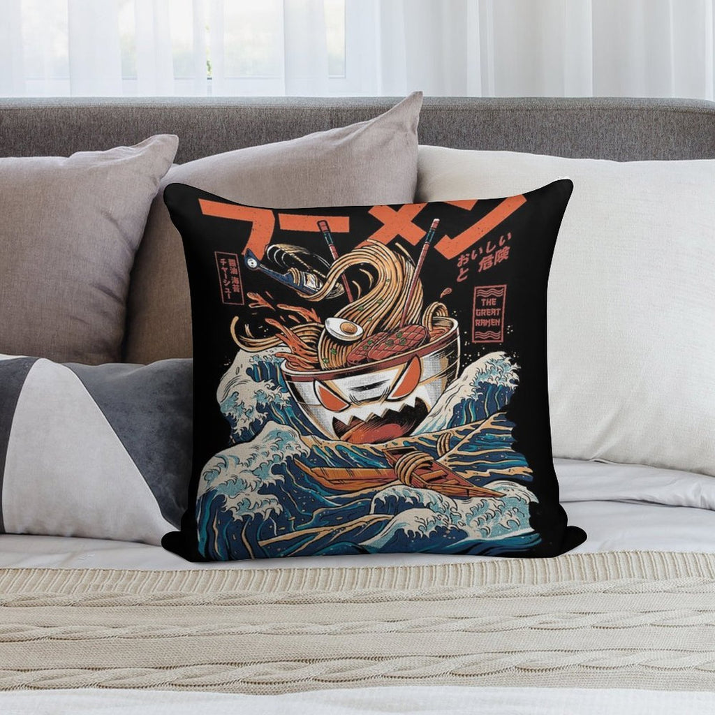 The Black Great Ramen Soft Reinforced Edging Throw Pillow