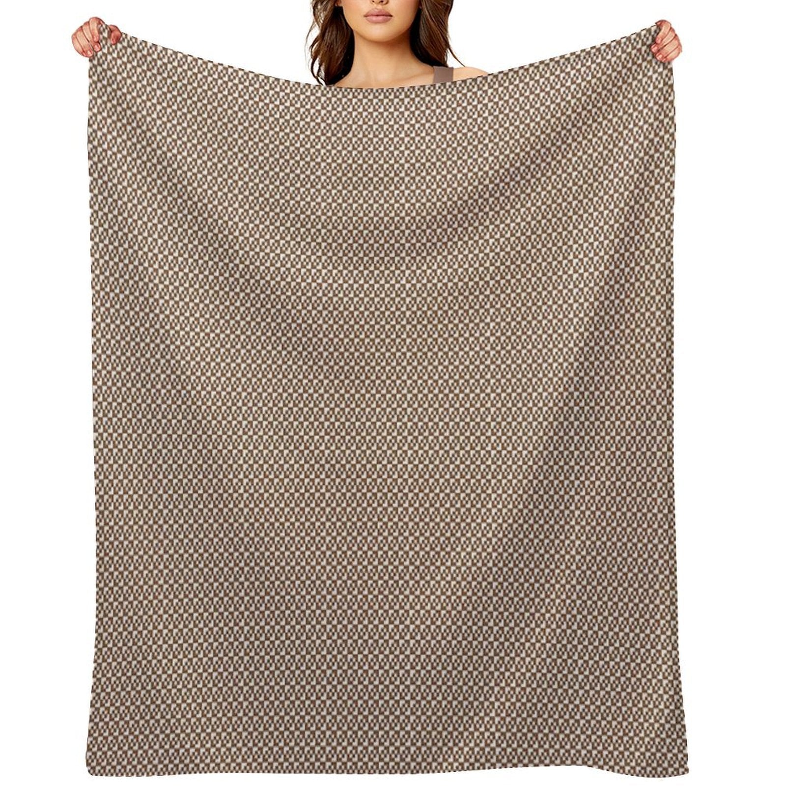 Tiled Pattern - Brown All-season Throw Blanket