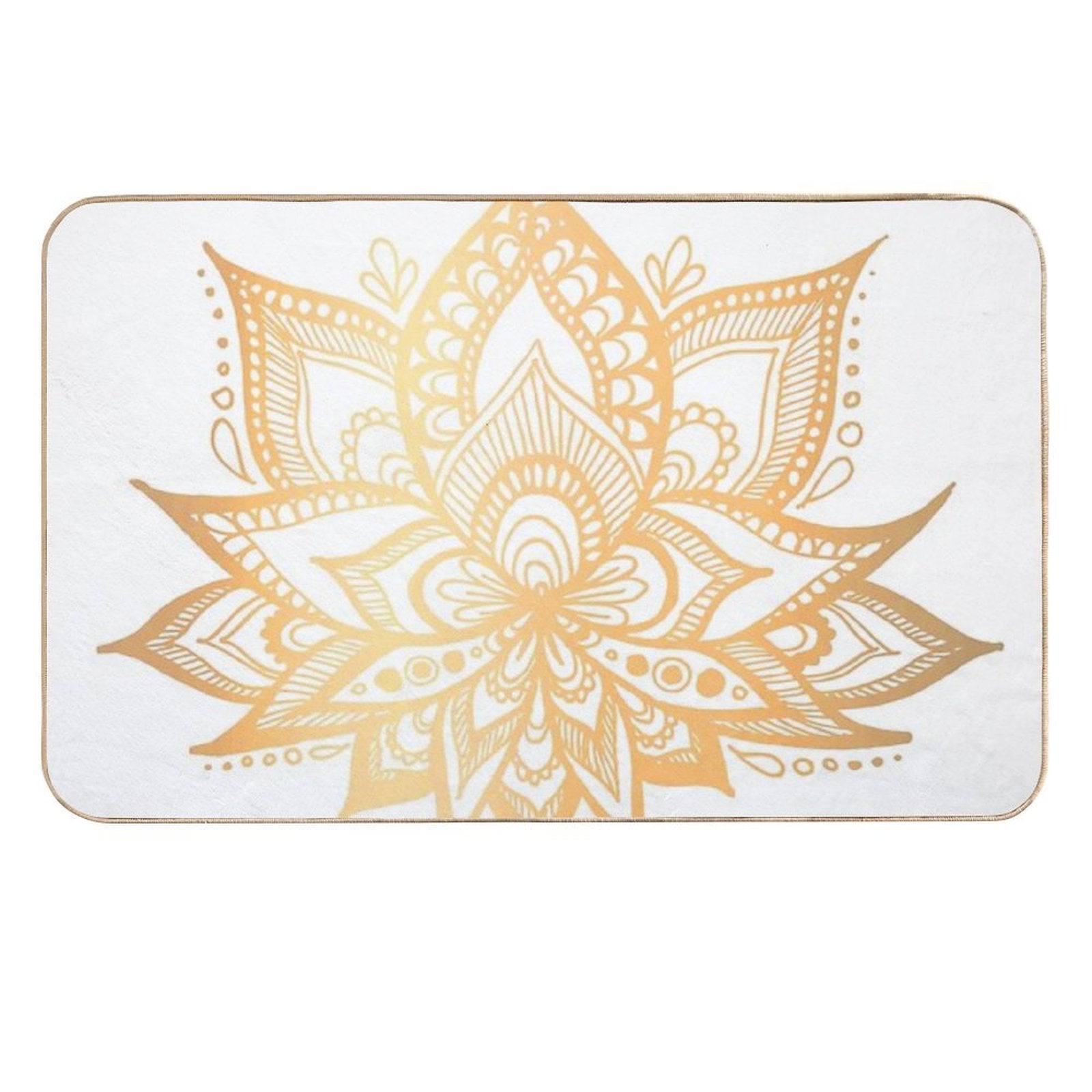Gold Lotus Flower  Absorbent Bath Mat
