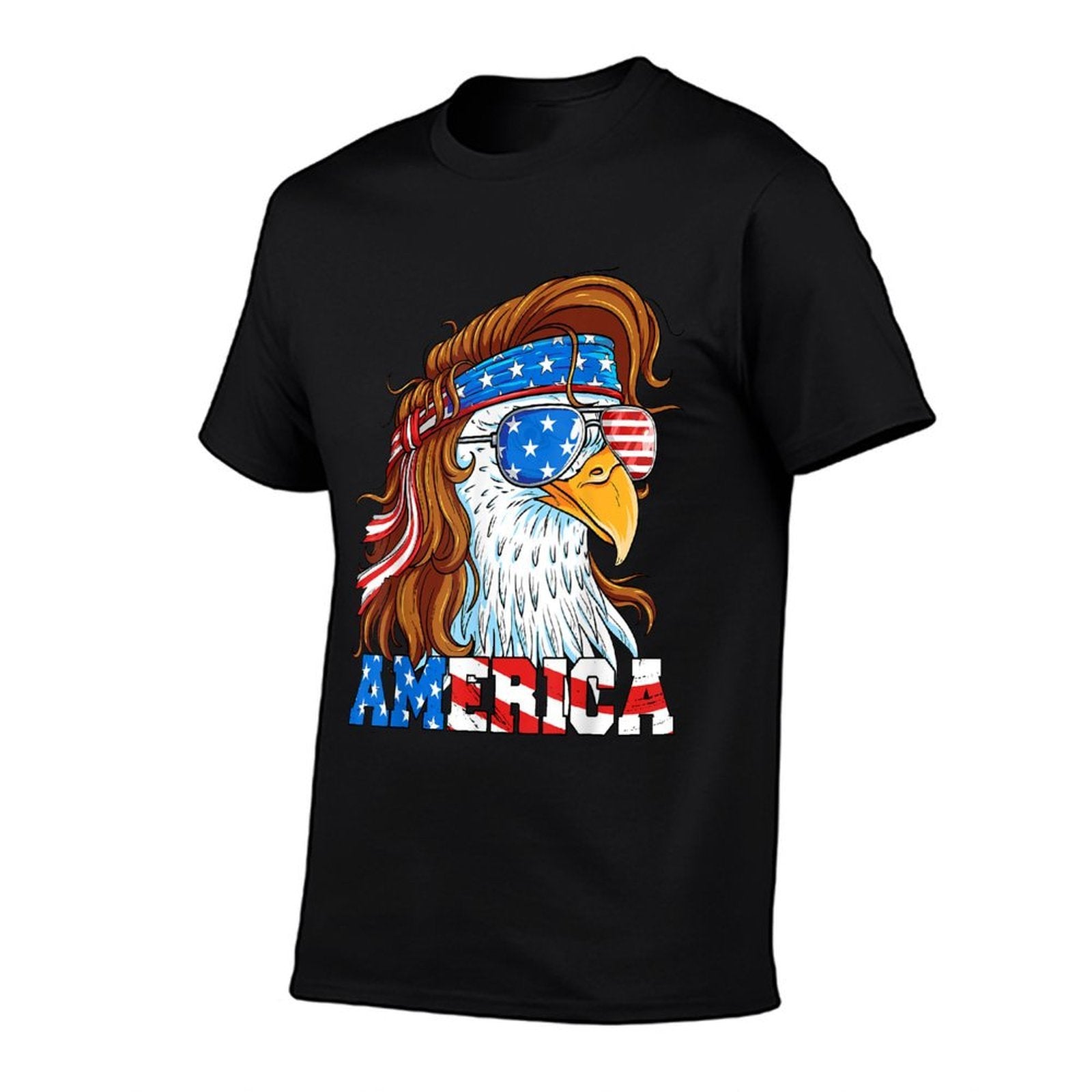 America Eagle 4th of July Mullet American Usa Patriotic  Graphic-printed T-Shirt