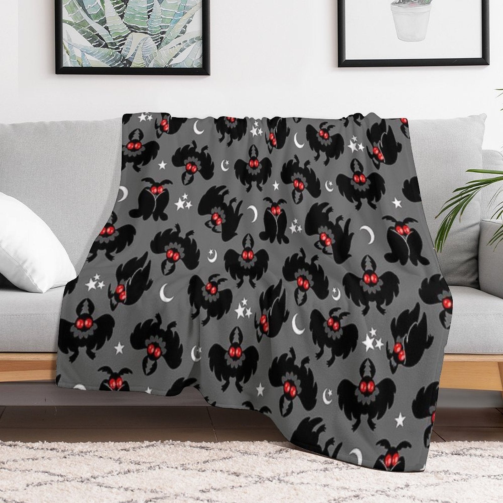 Cute Cryptids - Mothman Pattern Velvety-soft Throw Blanket