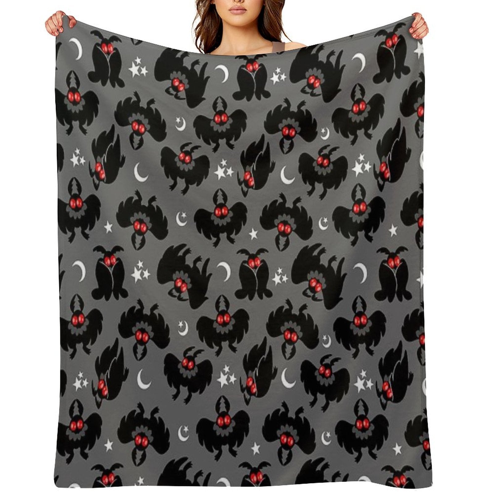 Cute Cryptids - Mothman Pattern Velvety-soft Throw Blanket