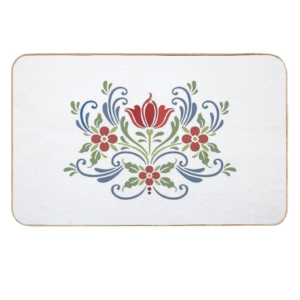 Scandinavian Flowers  Versatile Bath Mat