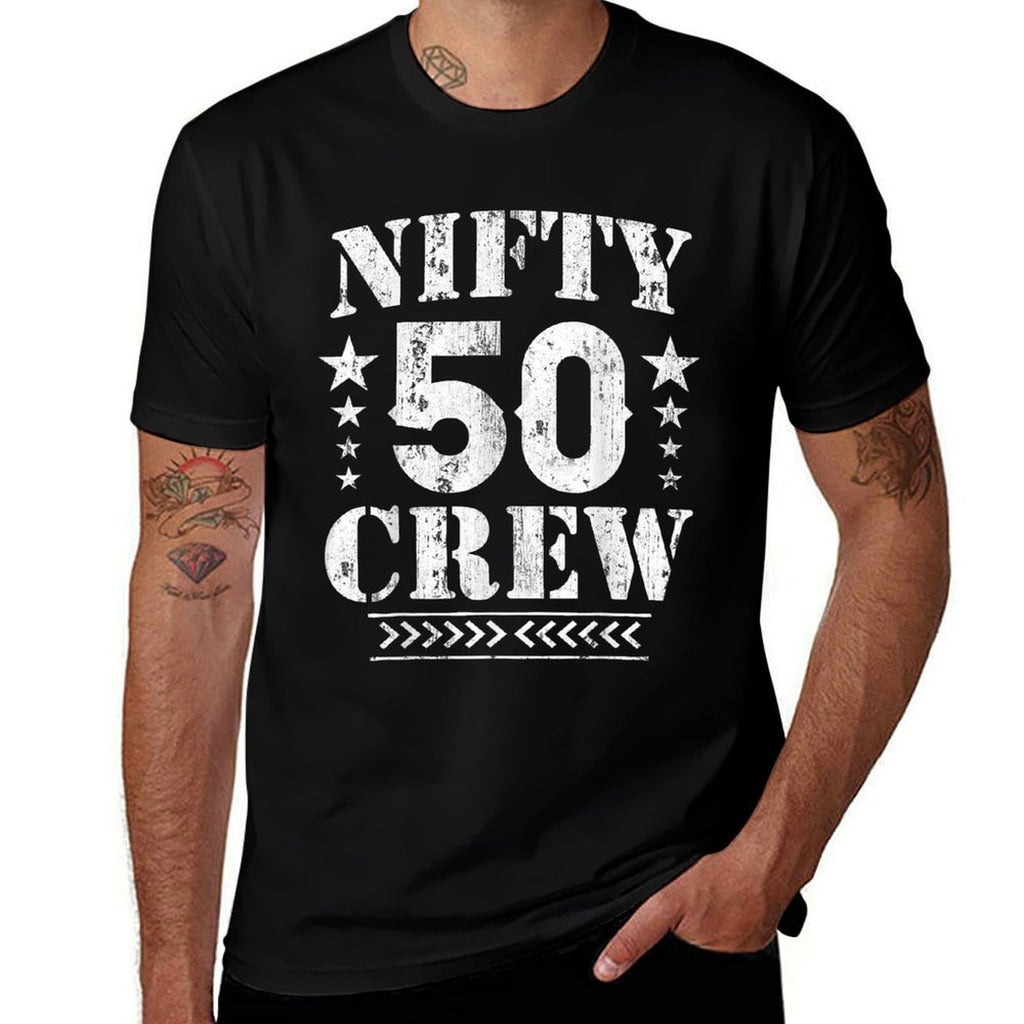 Nifty 50 Crew Great for 50th Birthday Party With Crew  Easy-care T-Shirt