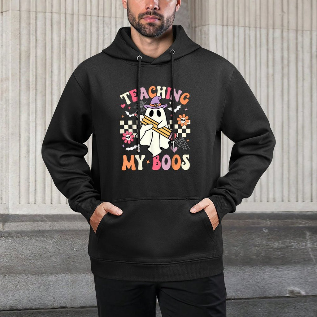 Teaching My Boos Teacher Cute Ghost Groovy Teacher Halloween All-Day Comfort Hoodie