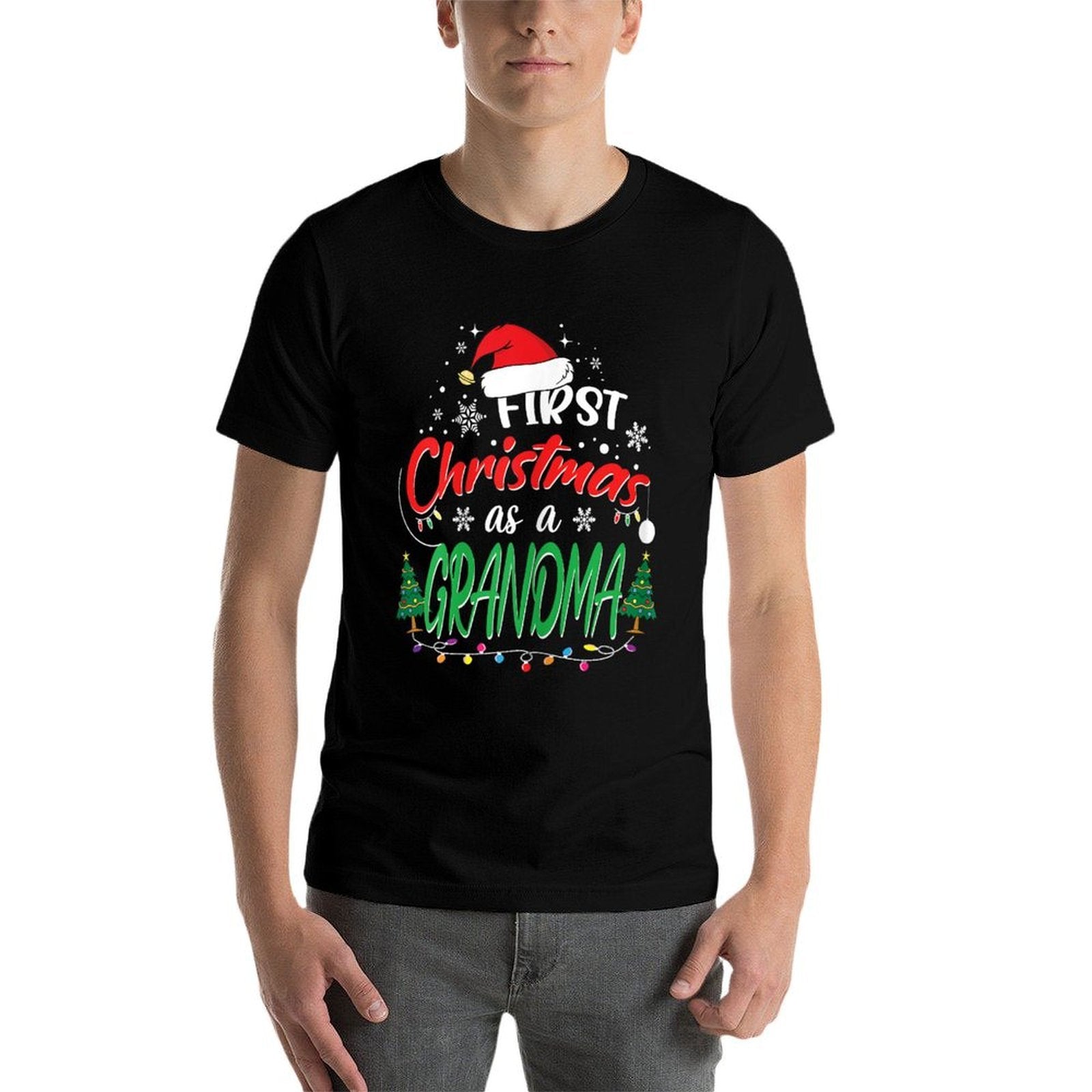 First Christmas As A Grandma New Grandmother 1st Christmas  Eco-friendly Material T-Shirt