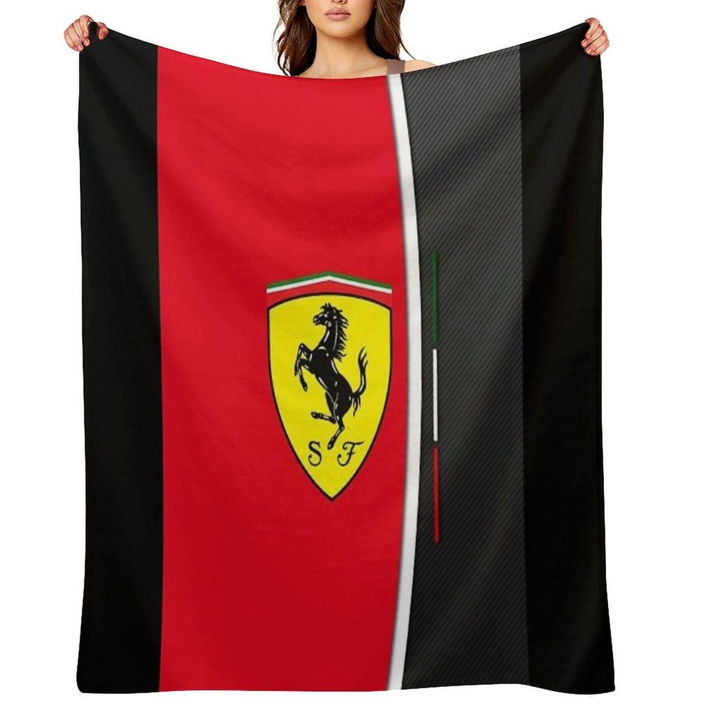 Best Logo SF Black And Red Plush Throw Blanket