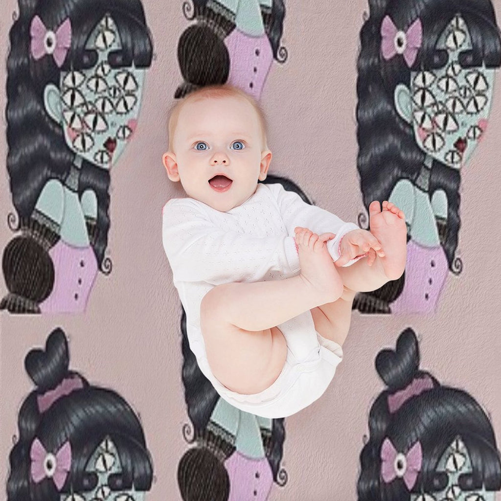 Pastel Goth Creature Illustration Easy Care Throw Blanket