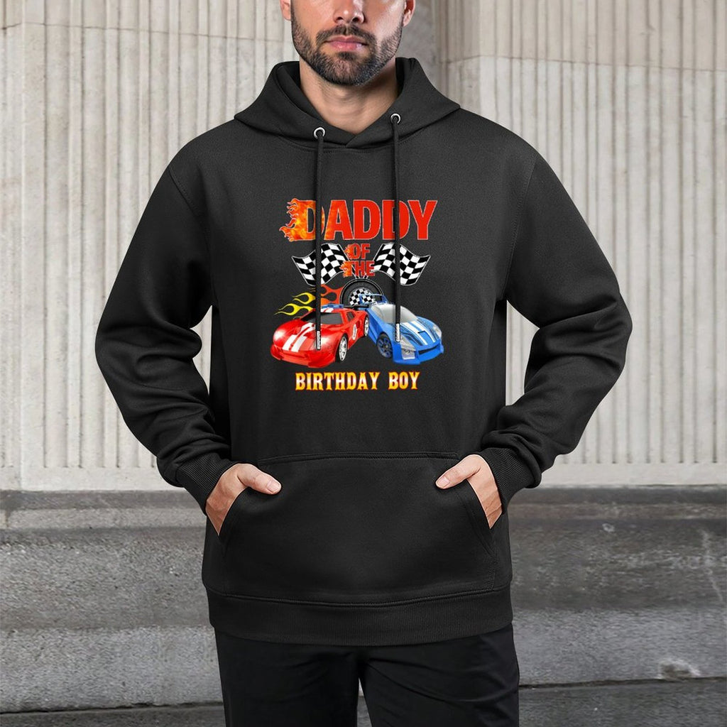 Daddy Of The Birthday Boy Fire Race Car Wheel Birthday Shrink-Resistant Hoodie