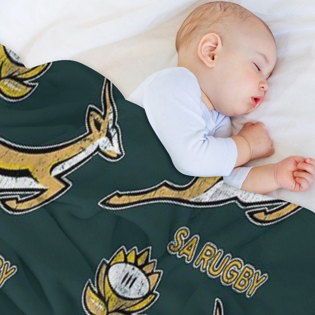 SA Rugby - Vintage Springbok Logo Eco-conscious Throw Blanket