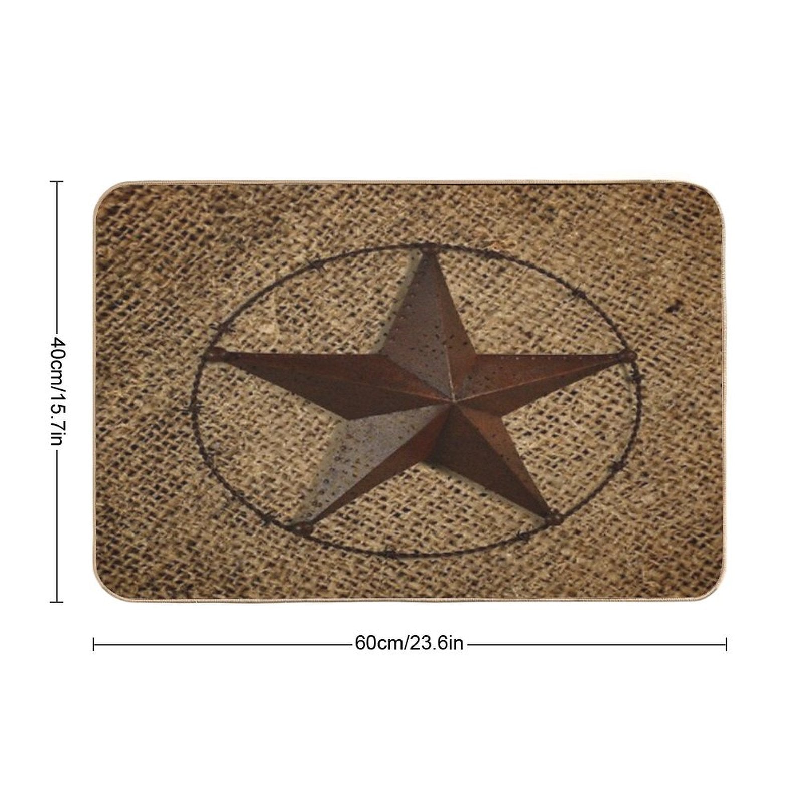 Rustic Western Country Burlap Star  Versatile Bath Mat