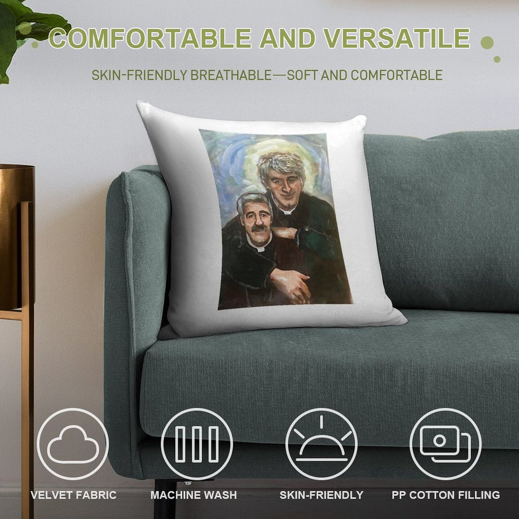 Entertaining Father Stone (Father Ted) Soft Hidden Zipper Throw Pillow