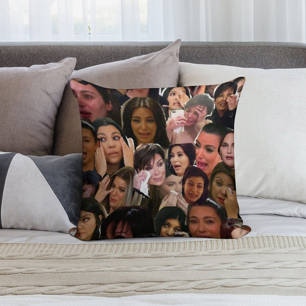 Kardashian's Crying Collage Soft Style Accent Throw Pillow