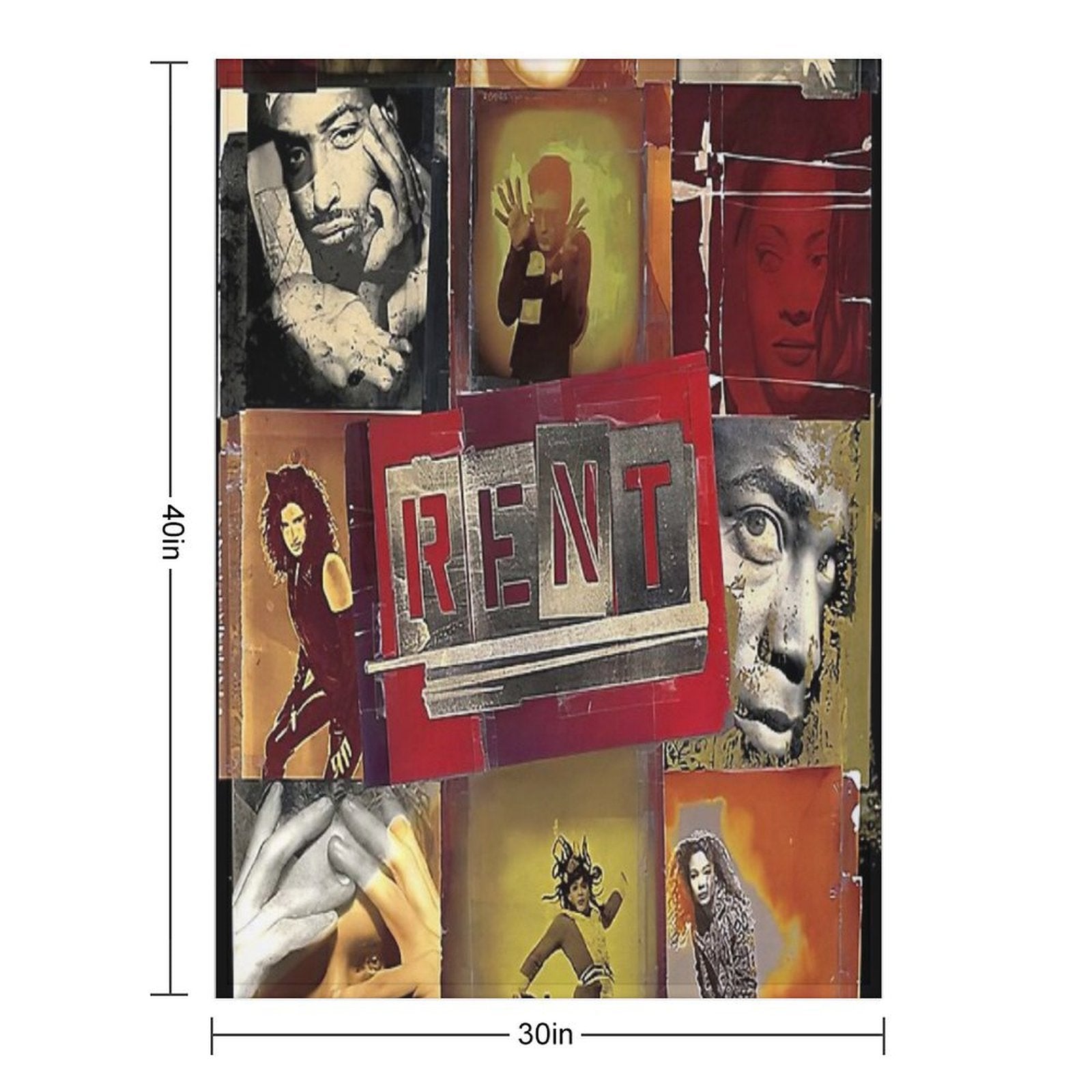 Vintage Rent Rock Musical, Signed By Complete Original Cast 1996 Machine-washable Throw Blanket