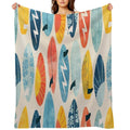 Surfboard White Wrinkle-free Throw Blanket