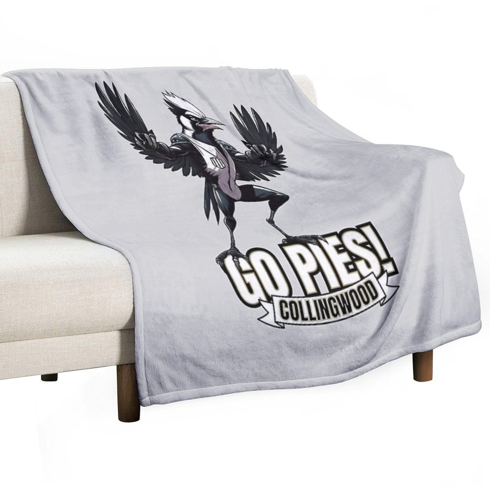Collingwood Go Pies! Magpies Gift-ready Throw Blanket