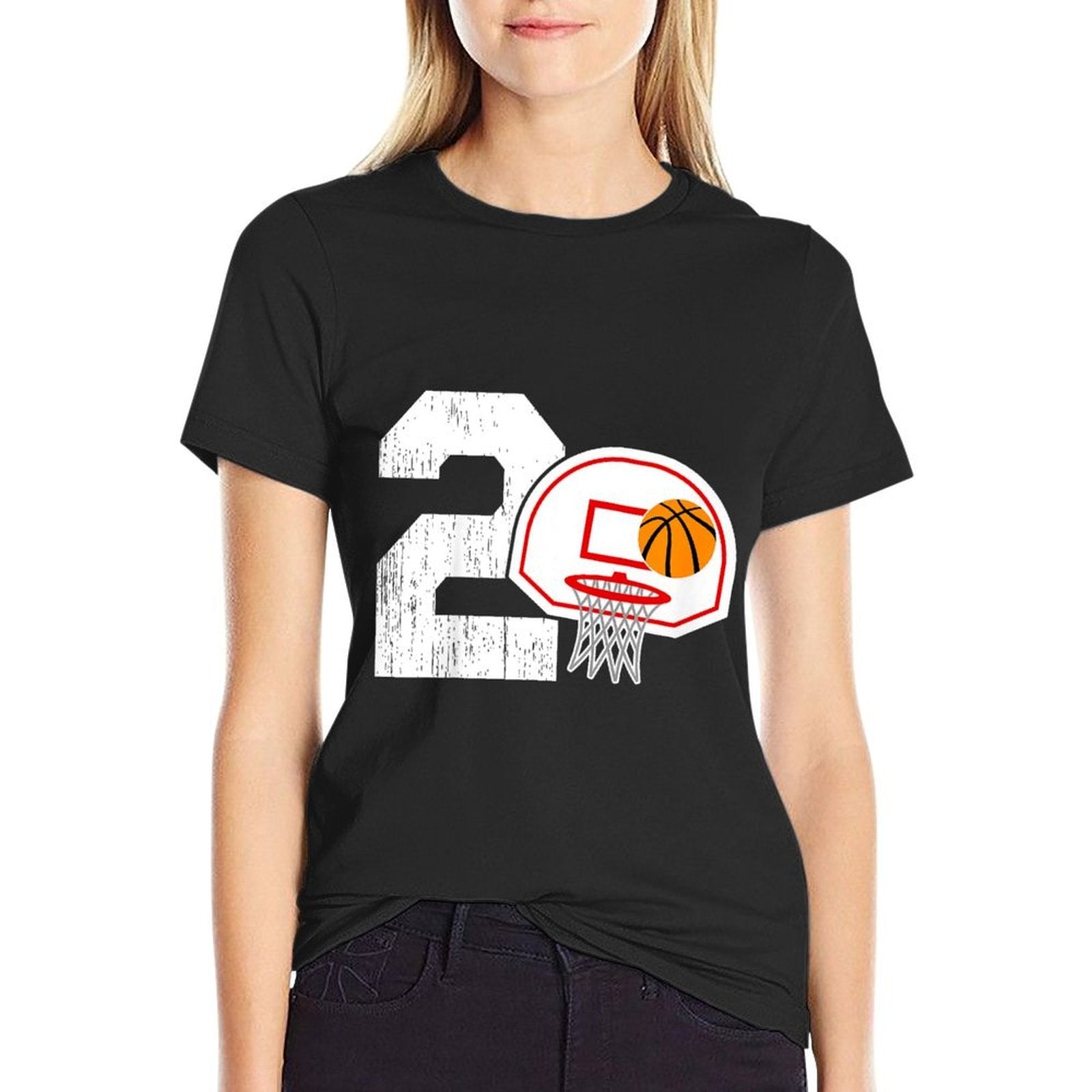 Kids 2nd Birthday Basketball Two Year Old Basketball Boy  Relaxed-fit T-Shirt