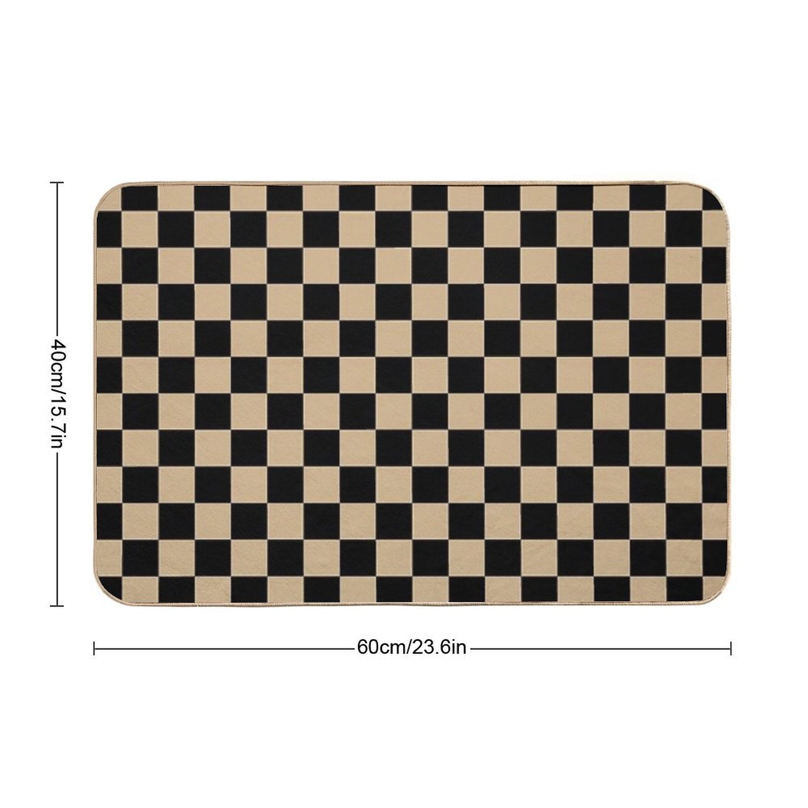 Black And Tan Brown Checkerboard  Versatile Bath Mat
