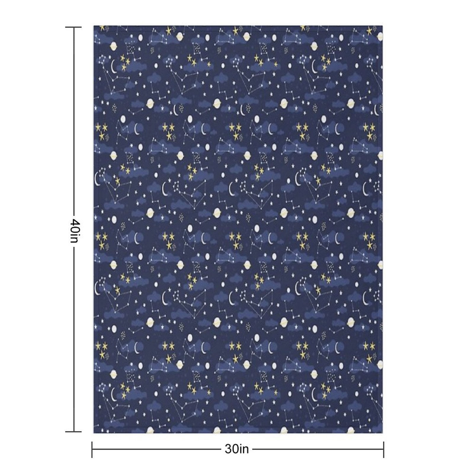Galaxy - Cosmos, Moon And Stars. Astronomy Pattern. Cute Cartoon Universe Design. Multi-functional Throw Blanket