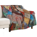 Rustic Deer Simulated Quilt Pattern Machine-washable Throw Blanket