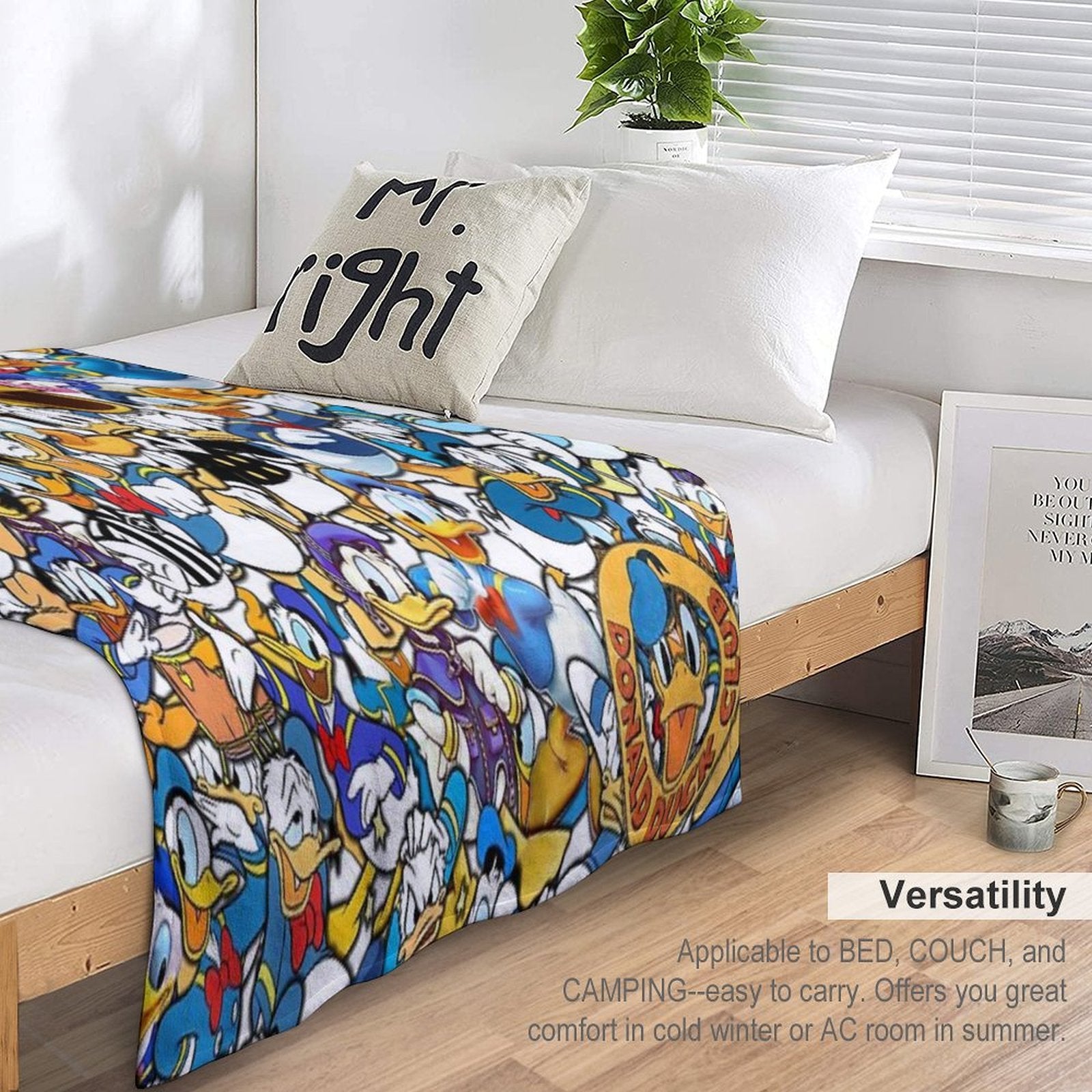 Donald Duck Kids Classic Funny Cartoon Ultimate Super Fine HD Collage Quick-dry Throw Blanket