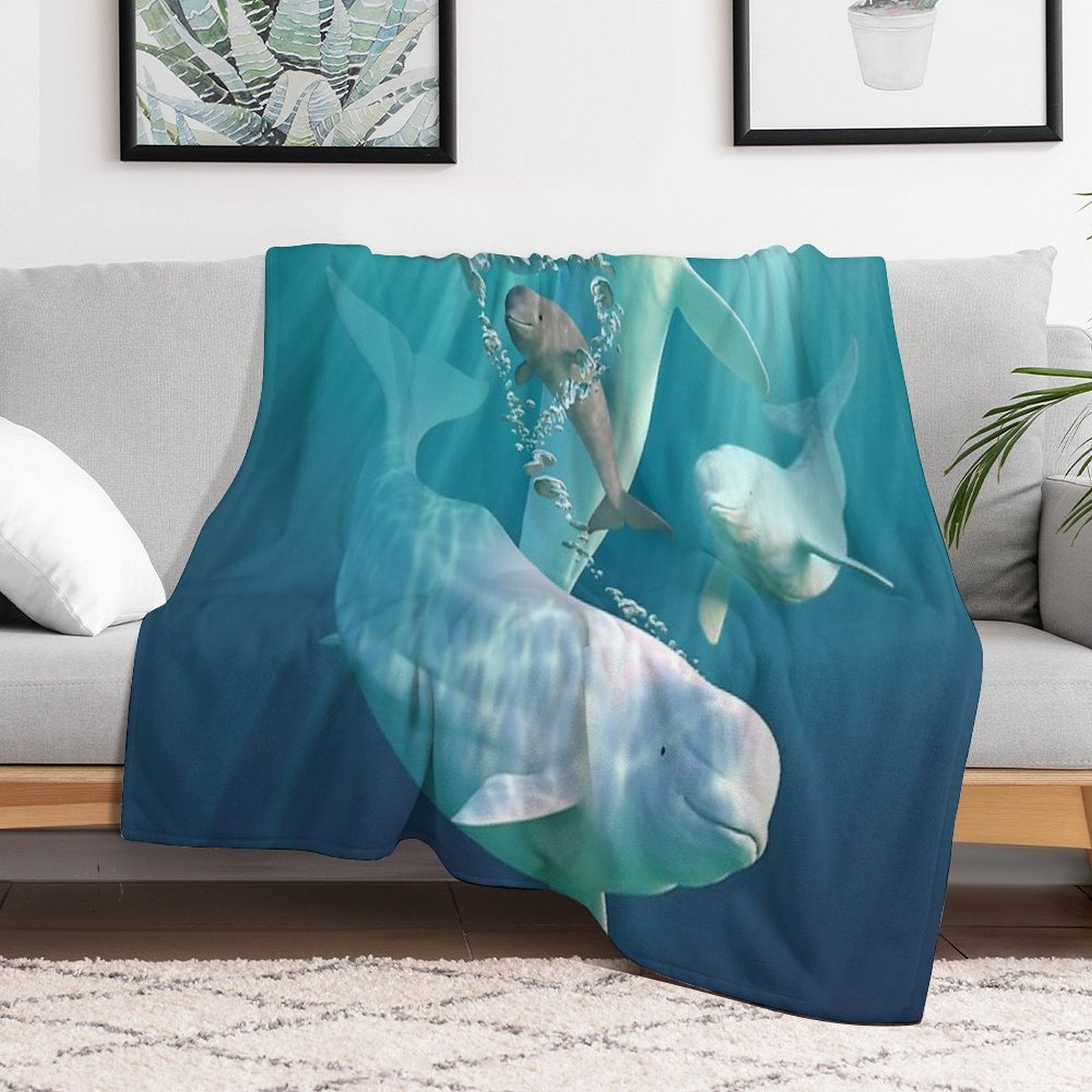 Beluga Bubbles Comfort Throw Blanket