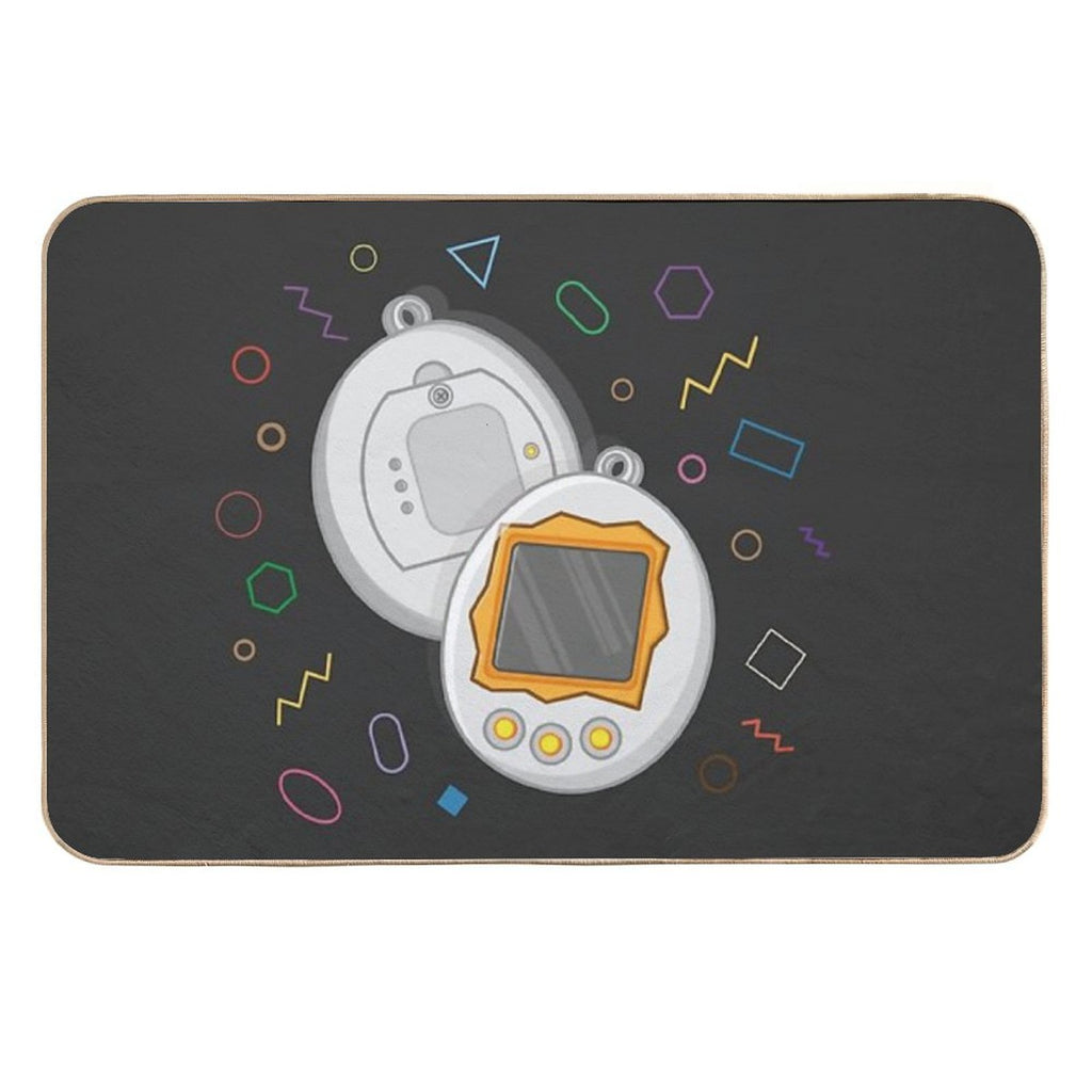 90's Style - Tamagotchi  Easy To Clean Bath Mat