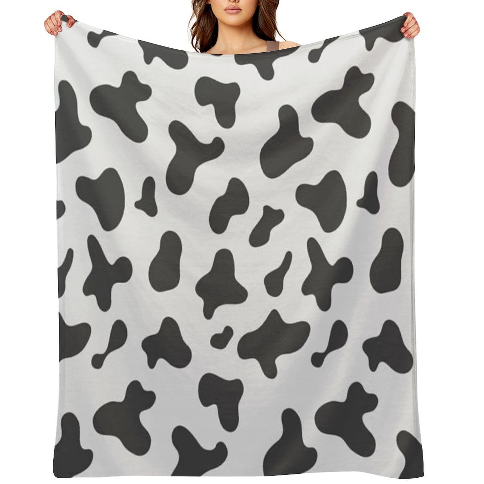 Kawaii Cow Pattern Lightweight Throw Blanket