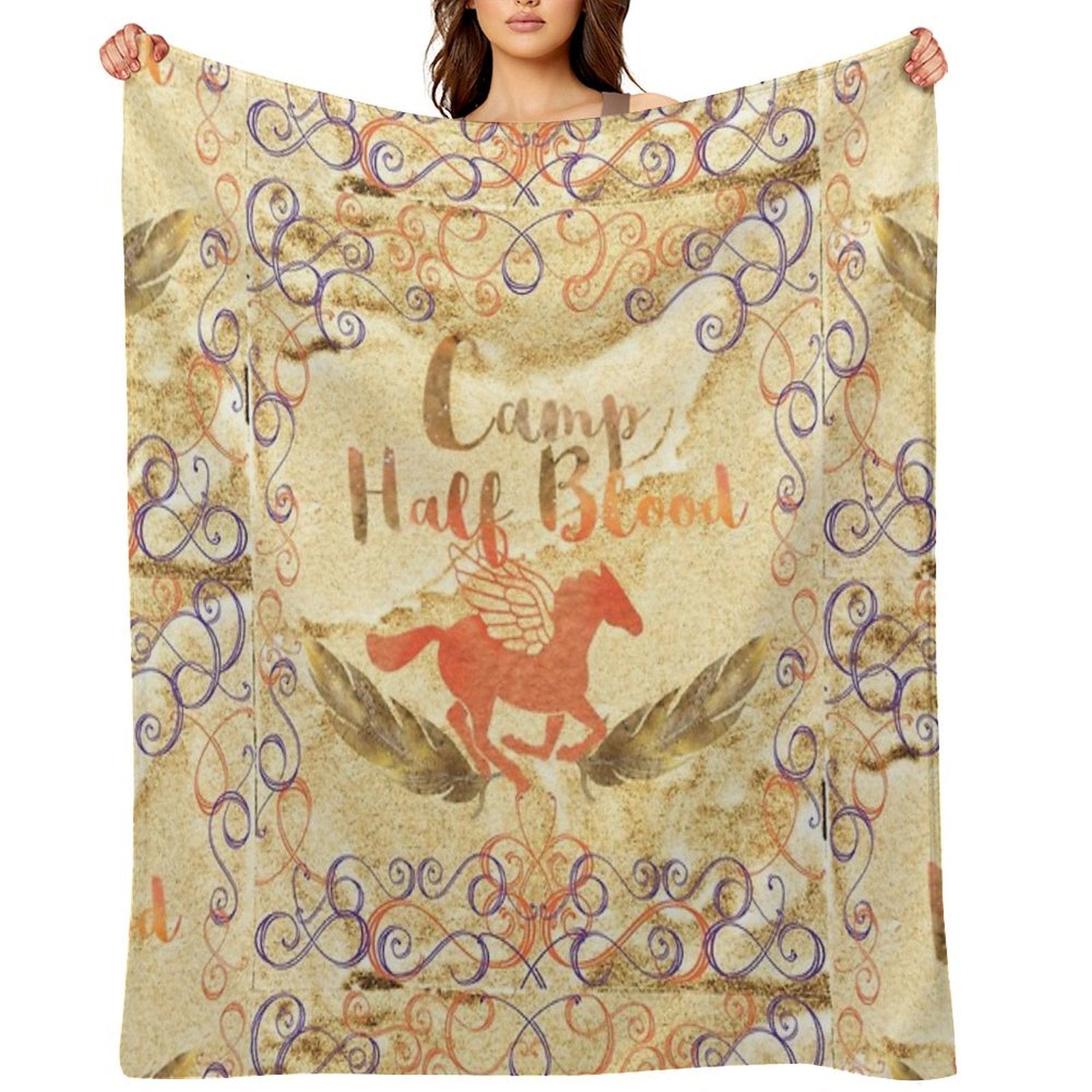 Camp Half Blood on Gold V2 Quick-dry Throw Blanket