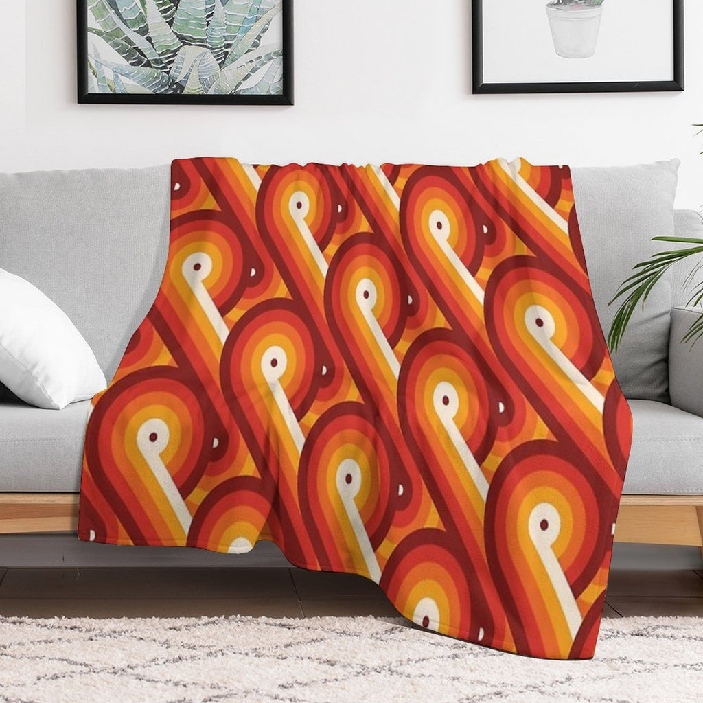 Disco Circles Geometric Pattern – “The Rogue” Palette Lightweight Throw Blanket