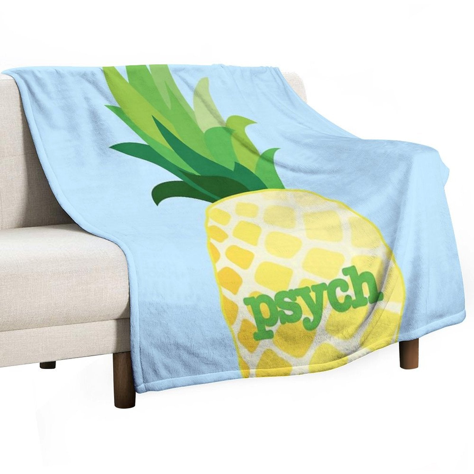 Psych TV- Pineapple Sustainable Throw Blanket