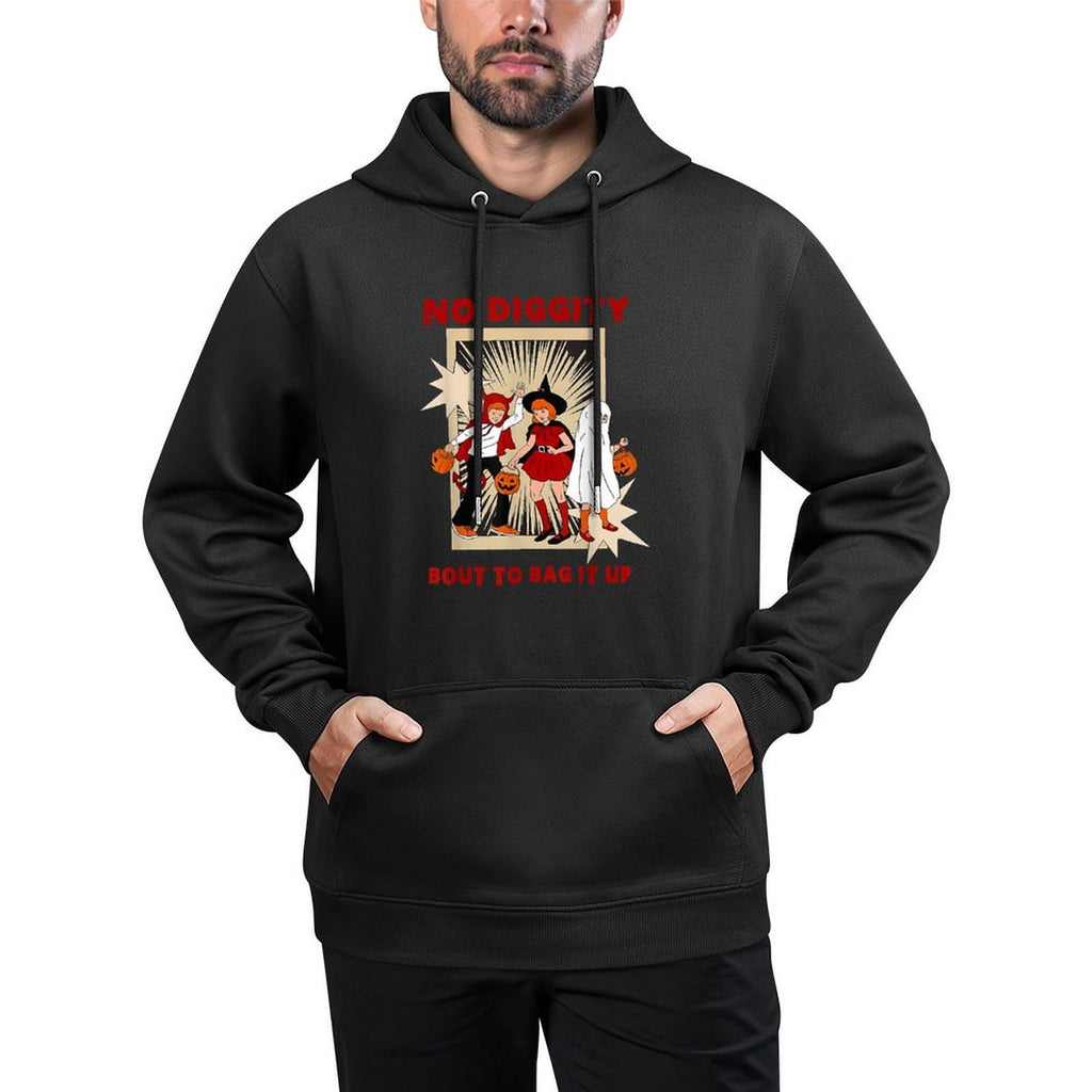 No Diggity Bout to Bag It Up Vintage Halloween Women Kids Adjustable Hood Hoodie