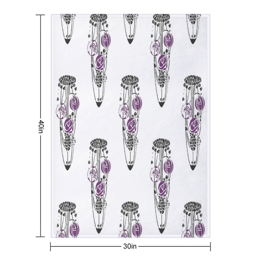 Charles Rennie Mackintosh Roses 4. Gift-ready Throw Blanket