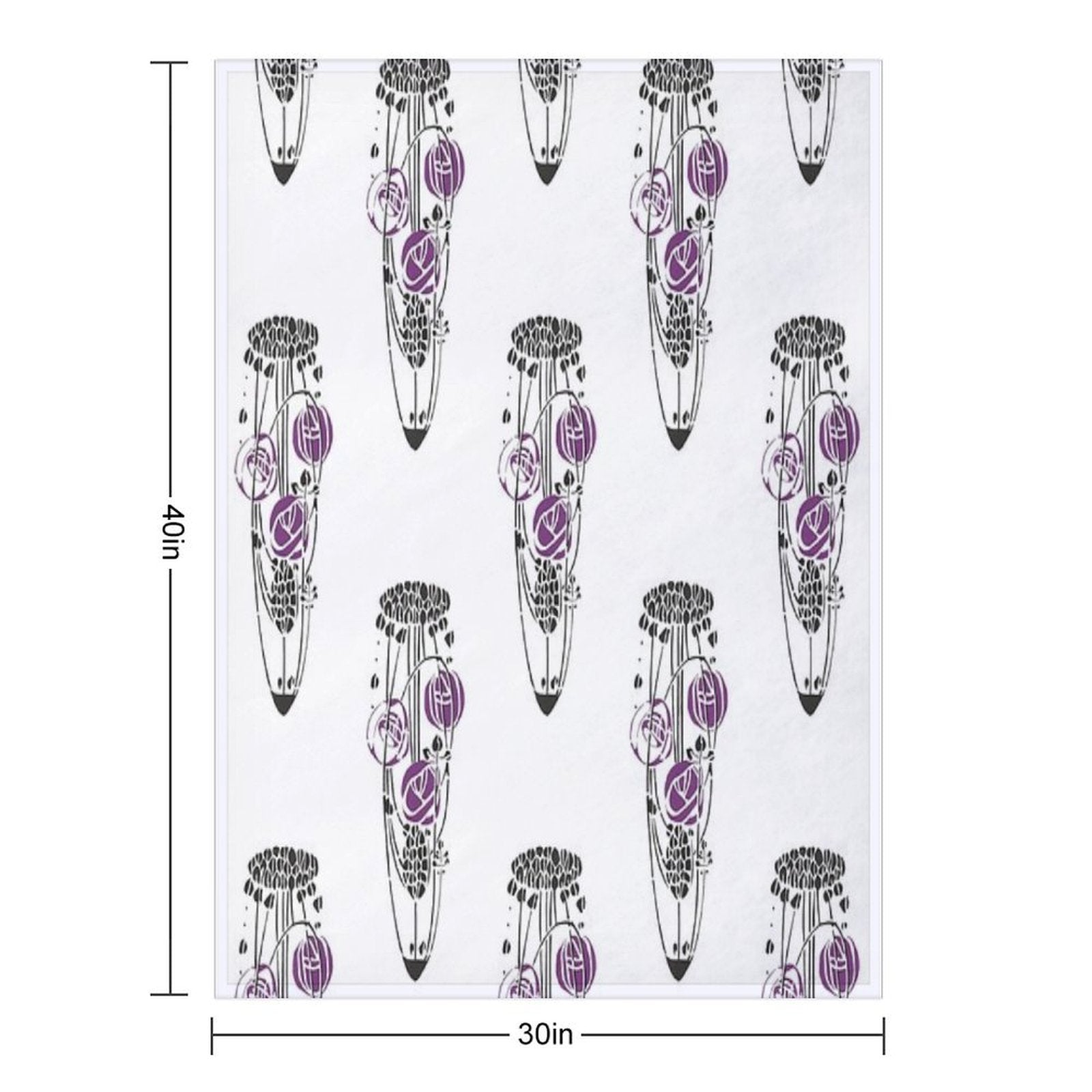 Charles Rennie Mackintosh Roses 4. Gift-ready Throw Blanket