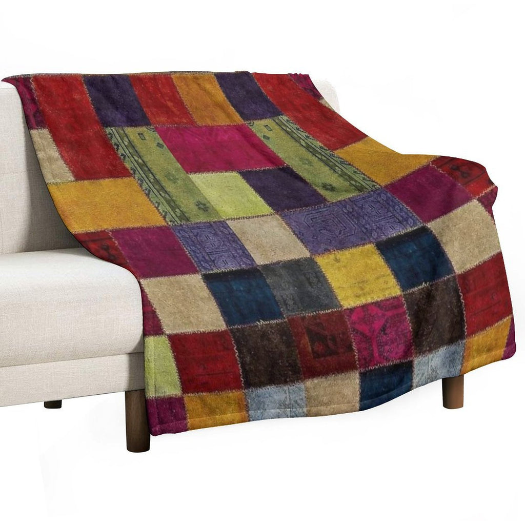 Tradional Oriental Rug Collage Easy Care Throw Blanket