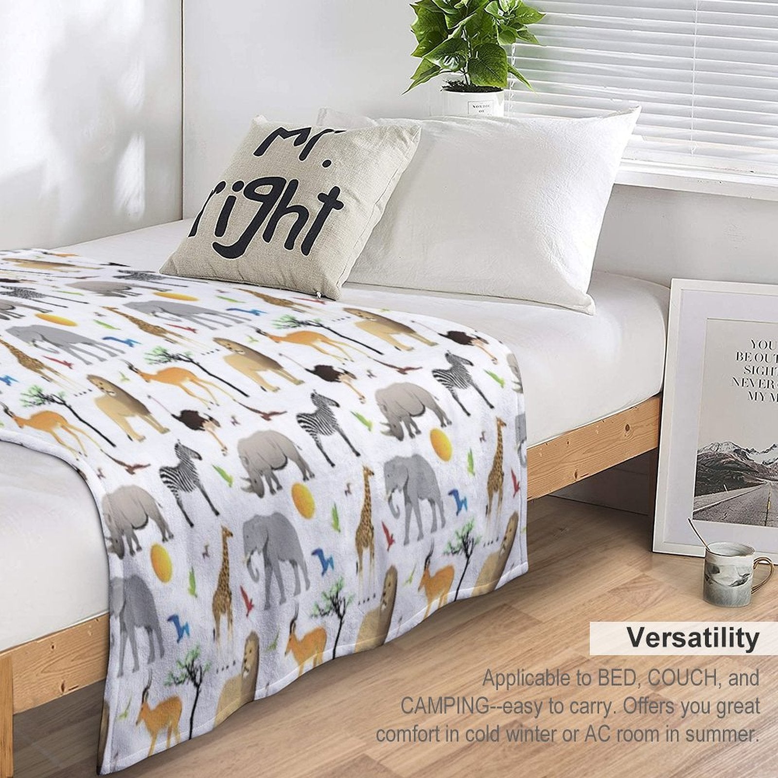 Safari Savanna Various Animals Eco-conscious Throw Blanket