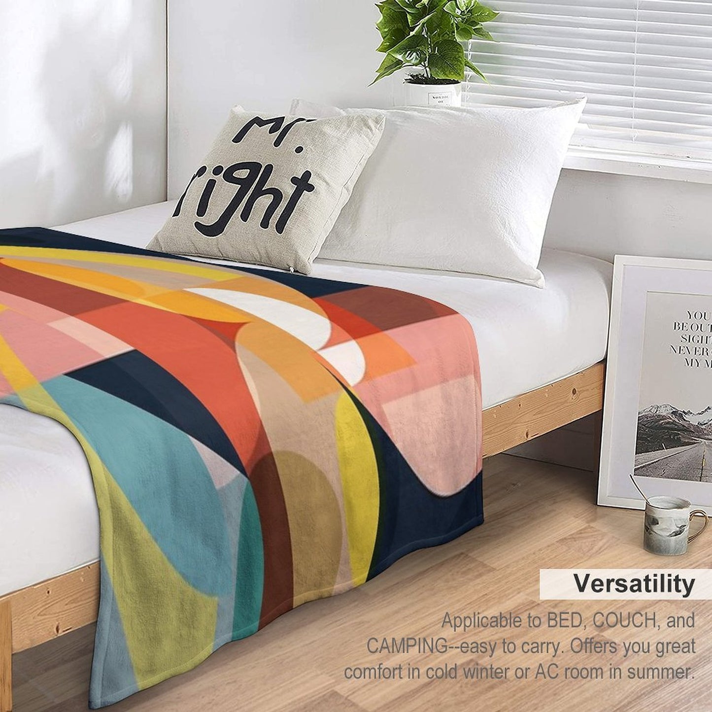 Mid Century Design 4 Machine-washable Throw Blanket