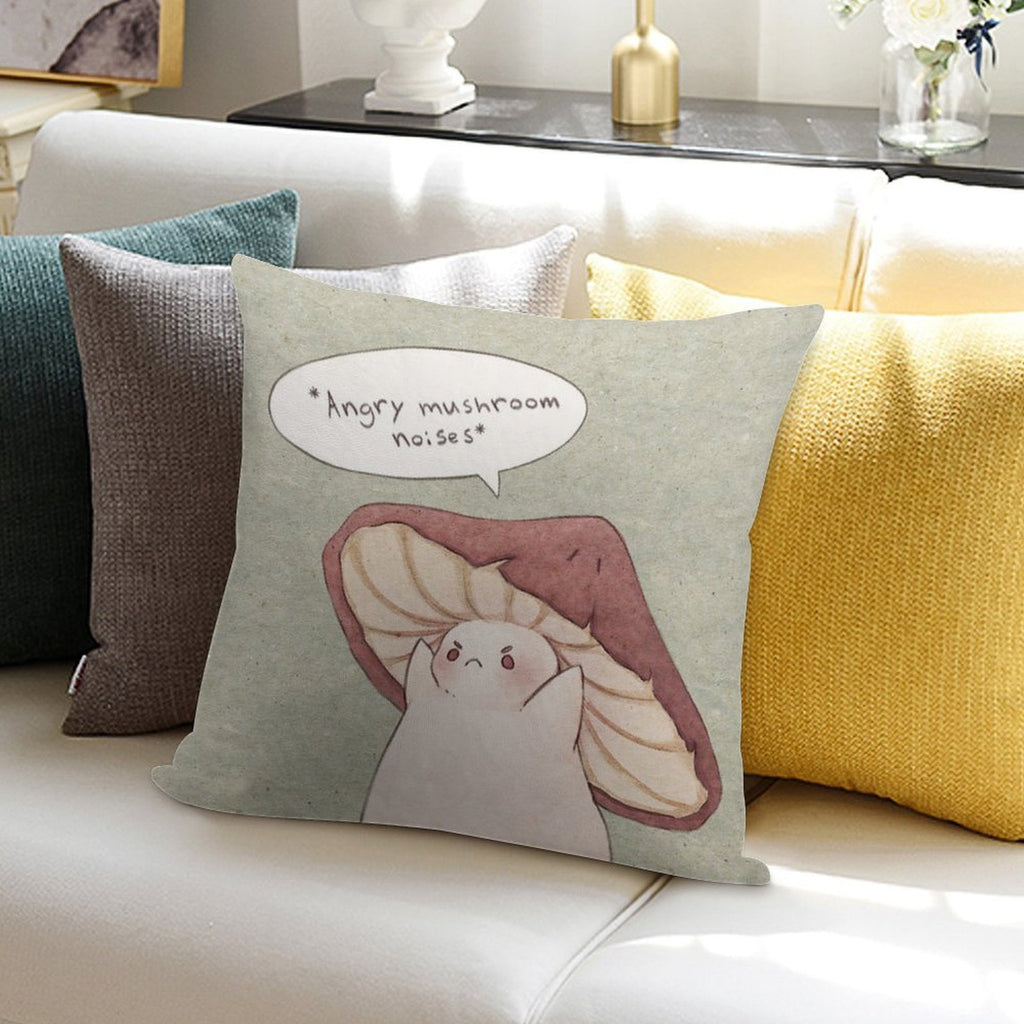 Grumpy Mushroom Soft Style Accent Throw Pillow