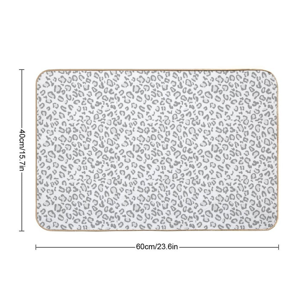 Gray Cheetah Print  Rapid-Drying Bath Mat