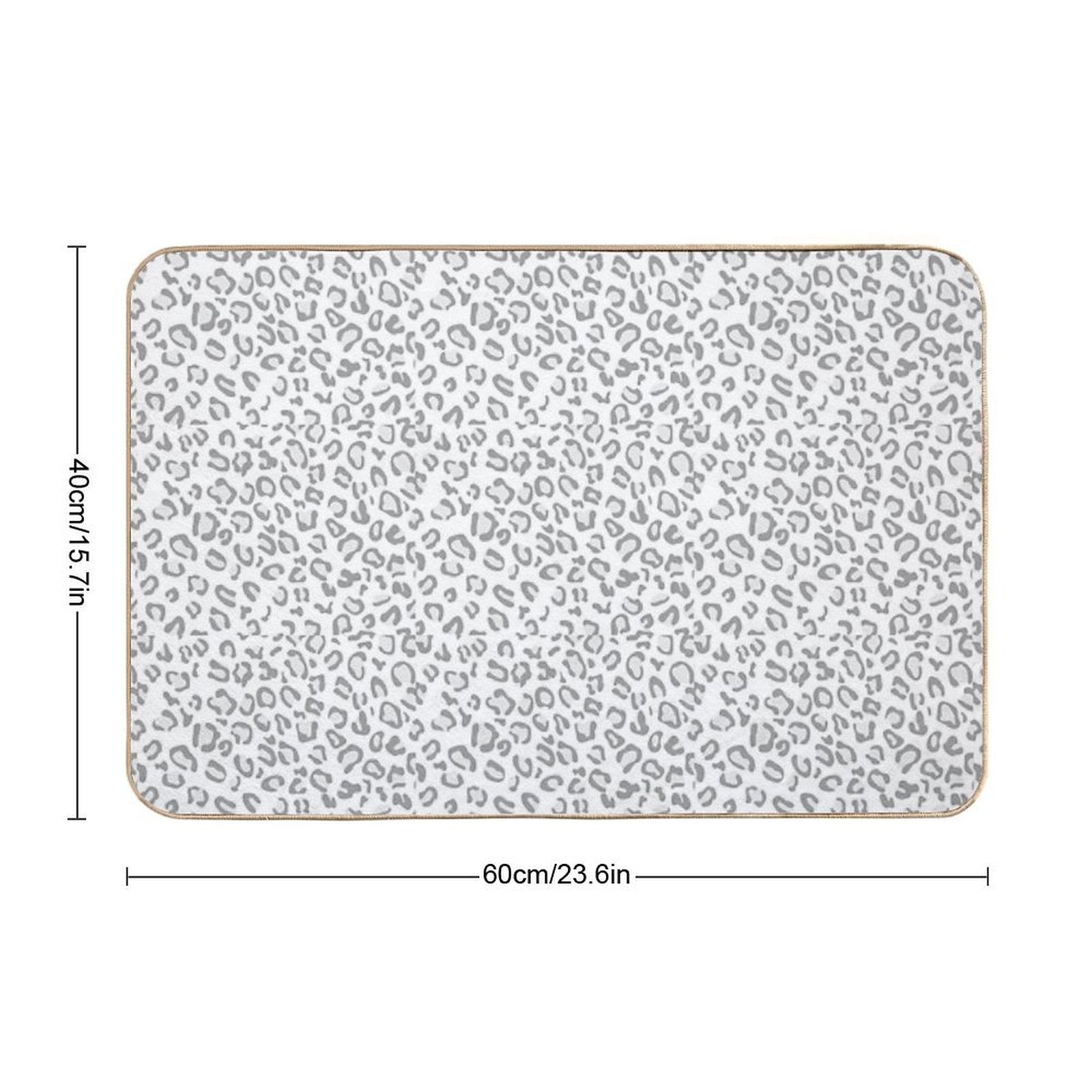 Gray Cheetah Print  Rapid-Drying Bath Mat