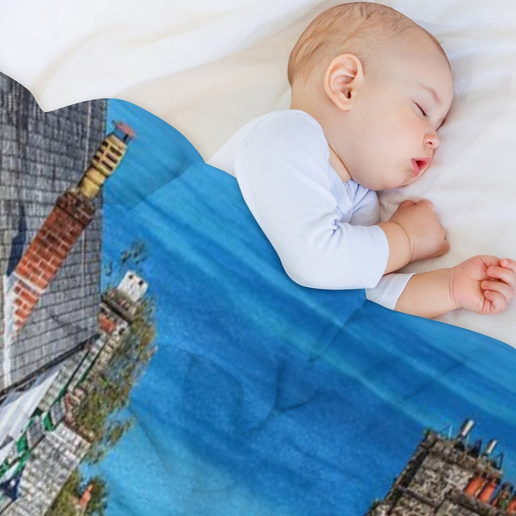 Clovelly Houses, North Devon, England Premium Throw Blanket