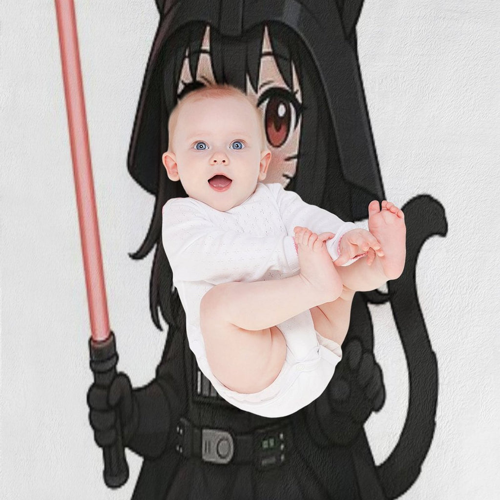 Kawaii Darth Vader Cat Girl Premium Throw Blanket